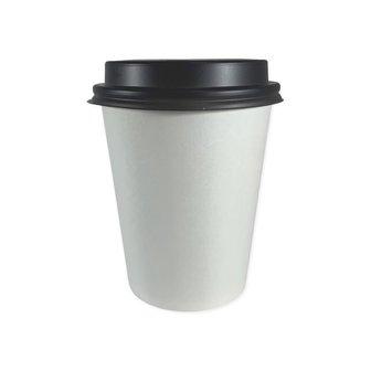 Deksel, Bio, PLA, Koffiebeker 8oz Zwart