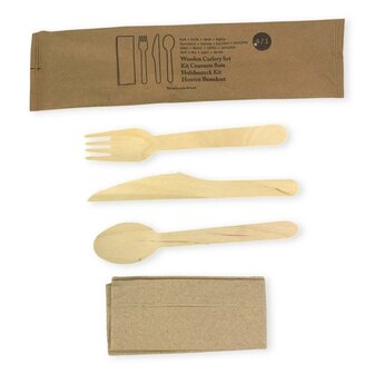4 in 1 houten bestekset
