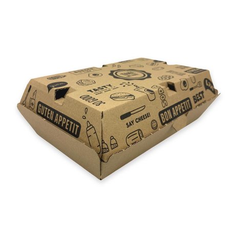 Kartonnen Sandwich Box Kraft bedrukt 