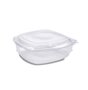 BAK rPET Saladebak 1000 ml Transparant Met Deksel 190x192x54mm