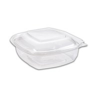 BAK, rPET Saladebak 250 ml Transparant Met Deksel 130x127x40mm