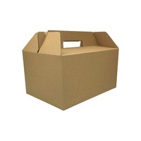 Maaltijdbox Met Handvat, Picknick Box Kraft, Middel 28(L)x20(B)x15(H)cm