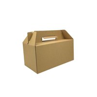 Maaltijdbox Met Handvat, Picknick Box Kraft, Klein 24,5(L)x13,5(B)x12(H)cm
