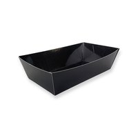 KARTONNEN SNACKBAKJE / FRIETBAKJE ZWART 165x85x48mm KARTON/PET