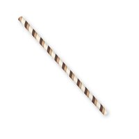 RIETJE Drinkrietje Papier Wit Creme Bruin 8X197mm