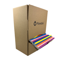 Pomebio Papieren Rietjes - Mix Kleuren - 8x195 mm - Dispenserbox à 500 stuks
