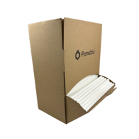 Pomebio Papieren Rietjes - Wit - 8x195 mm - Dispenserbox à 500 stuks