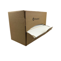 Pomebio Papieren Rietjes - Wit - 6x195 mm - Dispenserbox à 500 stuks