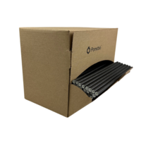 Pomebio Papieren Rietjes - Zwart - 6x195 mm - Dispenserbox à 500 stuks