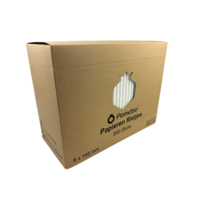 Pomebio Papieren Rietjes - Wit - 8x195 mm - Doos à 500 Stuks