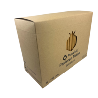 Pomebio Papieren Rietjes -Kraft - 8x195 mm - Doos à 500 Stuks