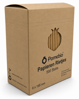 Pomebio Papieren Rietjes - Kraft - 6x195 mm - Doos à 500 Stuks