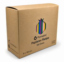 Pomebio Papieren Rietjes - Mix Kleuren - 8x195 mm - Doos à 500 stuks